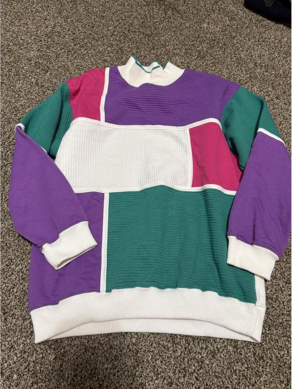 Vintage Belvedere petites color block sweater